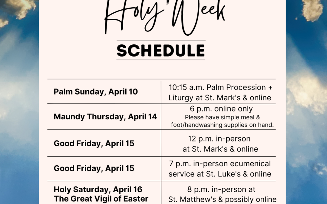 Holy Week & Easter Schedule 2022