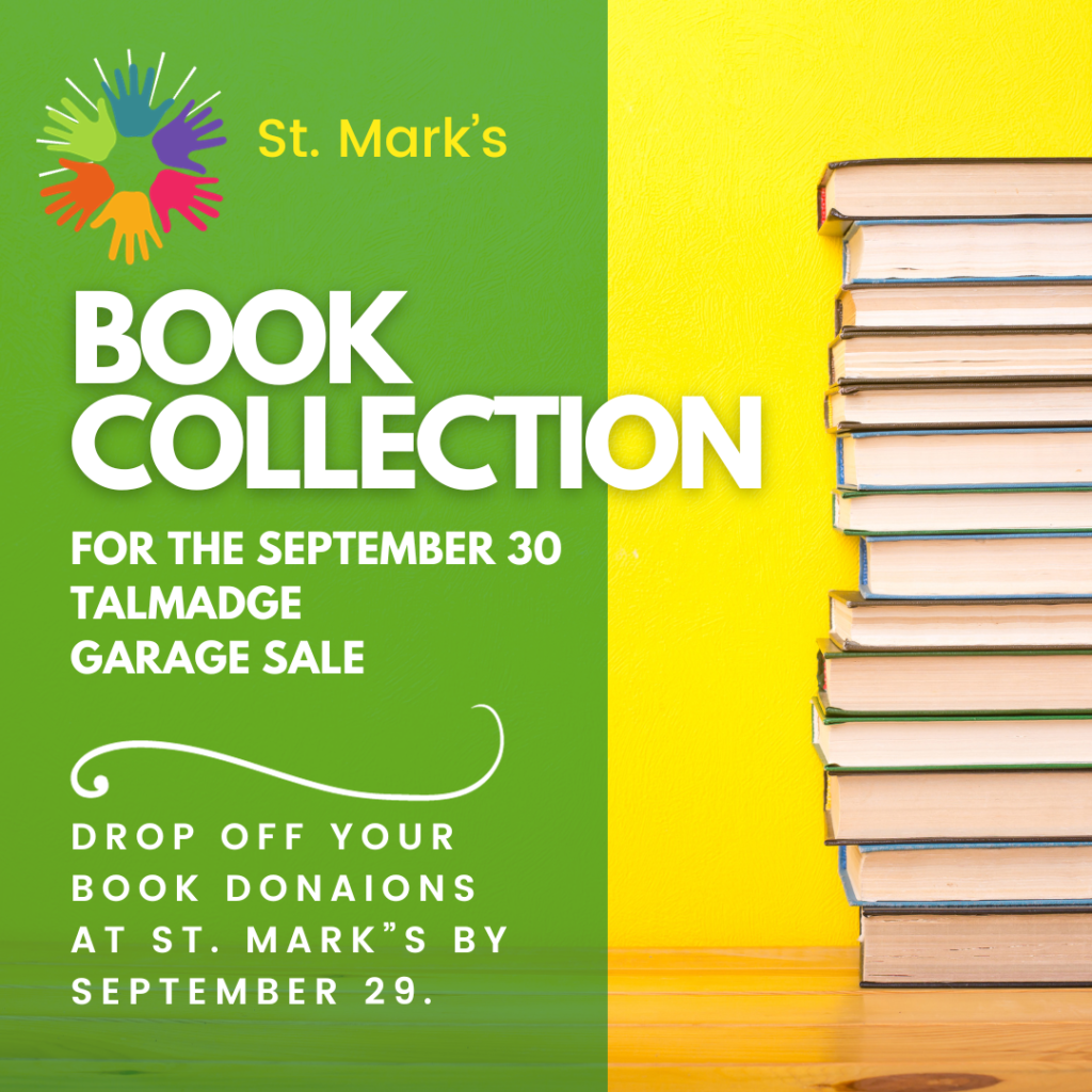 Book collection for Talmadge Community Garage Sale on 9/30/2023