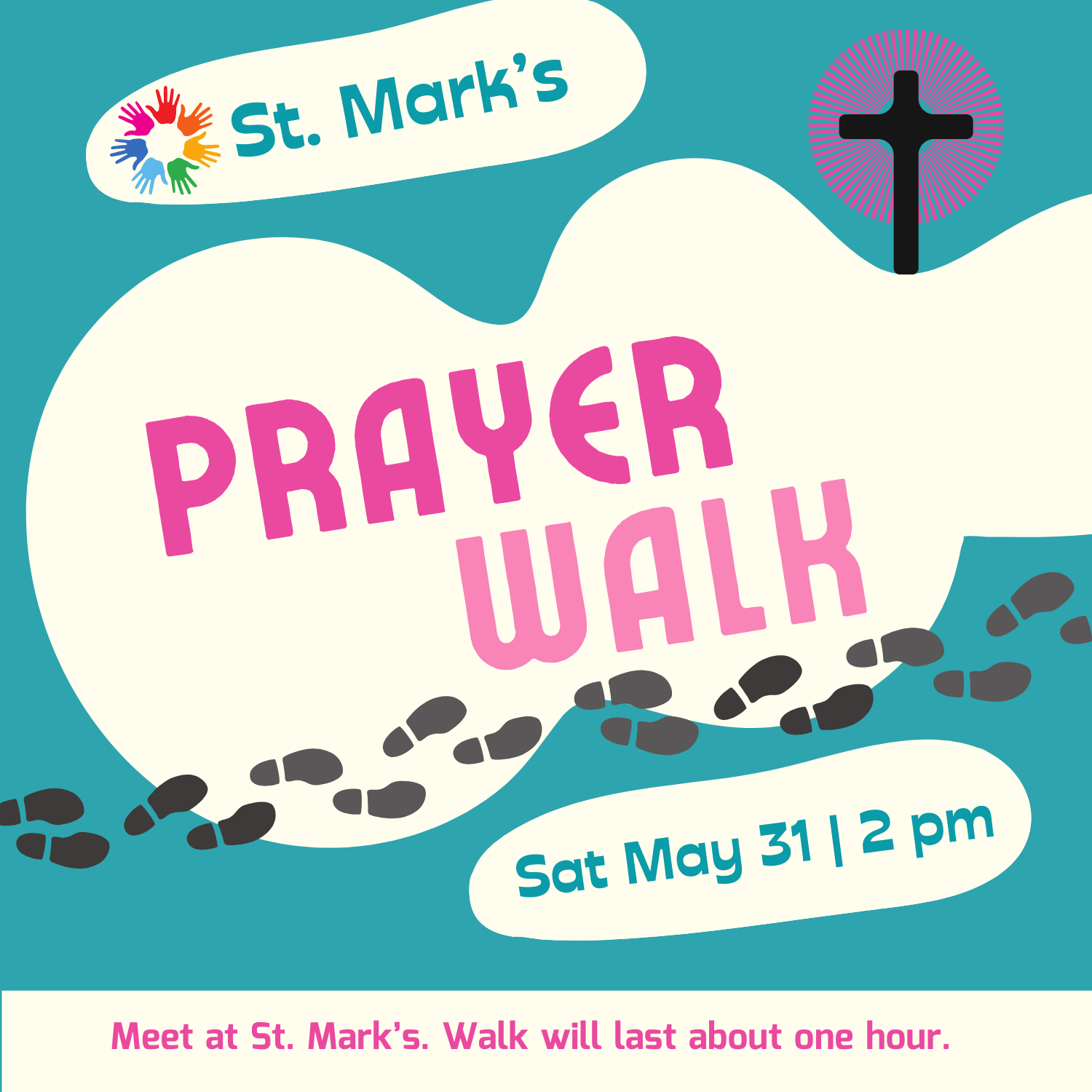 Graphic for Prayer Walk on May 31 at 2 pm