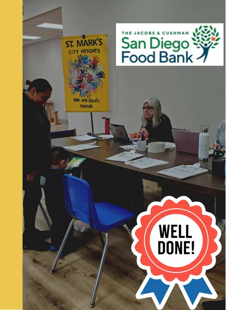 graphic Well Done, Kudos from the San Diego Food Bank for our food pantry